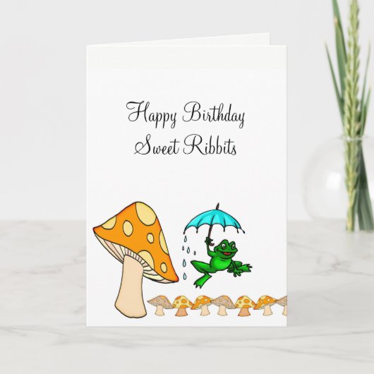 Wenskaart Kikkikker — paddenstoel Kaart (Voorkant)