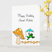 Wenskaart Kikkikker — paddenstoel Kaart (Gele Bloem)