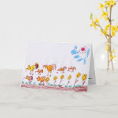 WENSKAART: "Kippen" van Ma Theu (2e klas) Kaart (Gele Bloem)