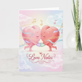 Wenskaart - Kissing Hearts "Love Notes" Kaart