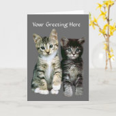 Wenskaart Kittens Kaart (Gele Bloem)