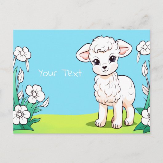 Wenskaart Klein Lammetje Briefkaart (Voorkant)