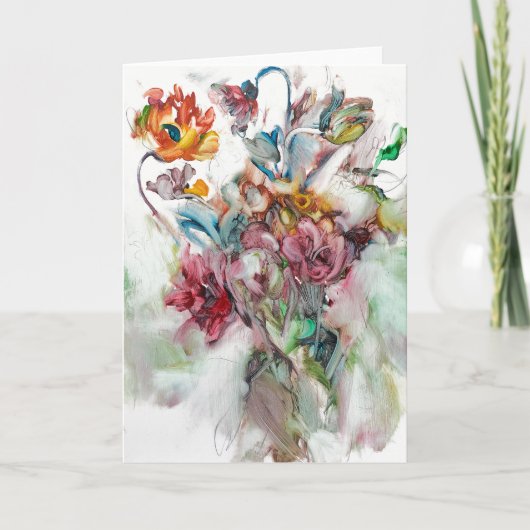 wenskaart kleurrijke bloemen kaart (Voorkant)