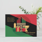 Wenskaart Kwanzaa Candles Feestdagenkaart (Staand voorkant)