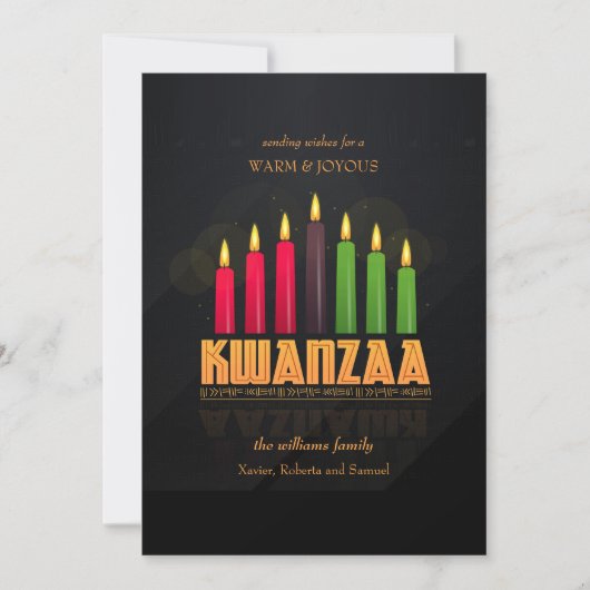 Wenskaart Kwanzaa Candles Feestdagenkaart (Voorkant)