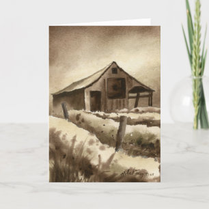wenskaart Landwegen "Barn in Browns" Kaart