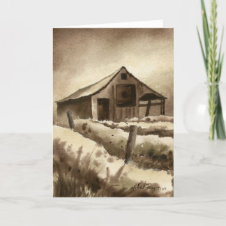 wenskaart Landwegen "Barn in Browns" Kaart