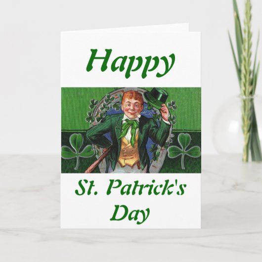 Wenskaart Leprechaun Kaart (Voorkant)
