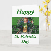 Wenskaart Leprechaun Kaart (Gele Bloem)