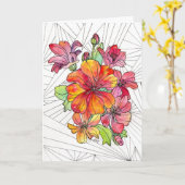 Wenskaart - Levendige Bloemen Kaart (Gele Bloem)
