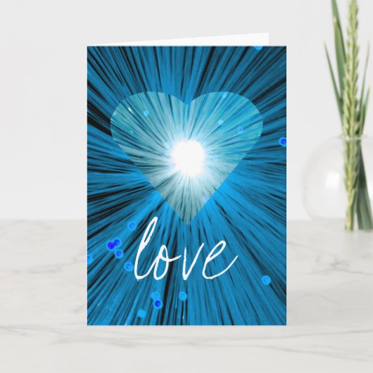 Wenskaart 'Liefde' met Blauwe Hart Kaart (Voorkant)
