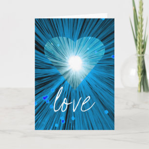 Wenskaart 'Liefde' met Blauwe Hart Kaart