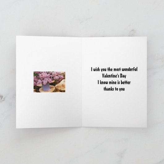 Wenskaart Lila Valentijnsdag voorjaar Kaart (Binnen)