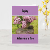 Wenskaart Lila Valentijnsdag voorjaar Kaart (Gele Bloem)