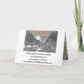 Wenskaart-maan stijgt op boven de bomen kaart (Achterkant)