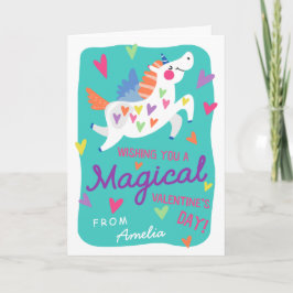 Wenskaart Magische Unicorn Valentijnsdag Feestdagen Kaart