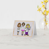 Wenskaart medische praktijk vrouw artsen kaart (Gele Bloem)