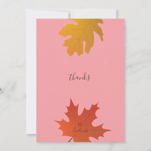 Wenskaart met afvallende bladeren kaart (Achterkant)