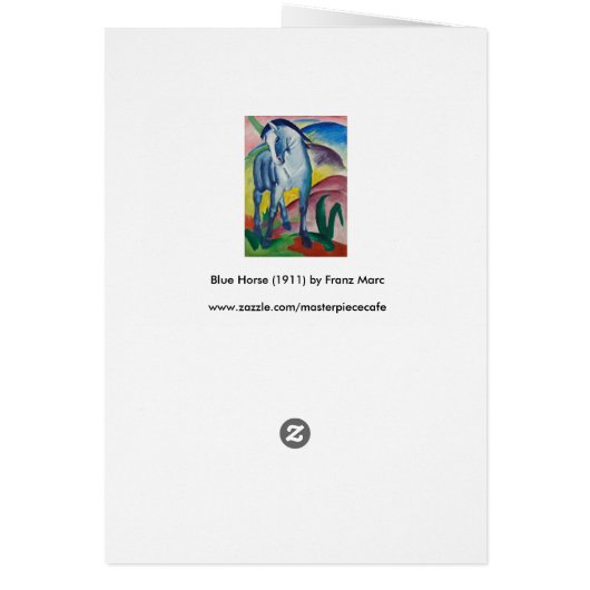 Wenskaart met Blauwe Paard van Franz Marc (Achterkant)