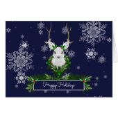 Wenskaart met blauwe rendieren (Voorkant Horizontaal)