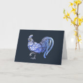 Wenskaart met blauwe wilde rooster kaart (Gele Bloem)