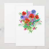 wenskaart met bloemen kaart (Voorkant / Achterkant)