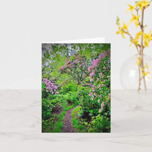 Wenskaart met bosscène kaart (Gele Bloem)