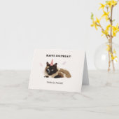 Wenskaart met boze kat kaart (Gele Bloem)