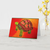 Wenskaart met Bright Turtle Kaart (Gele Bloem)