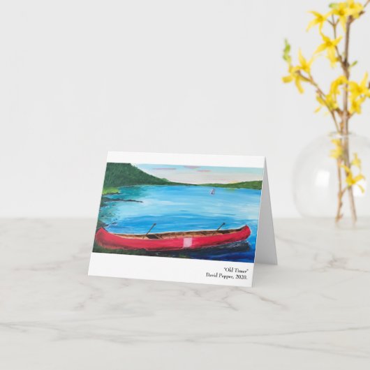 Wenskaart met Canoe Kaart (Gele Bloem)