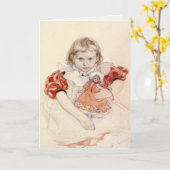 Wenskaart met Carl Larsson schilderij Kaart (Gele Bloem)