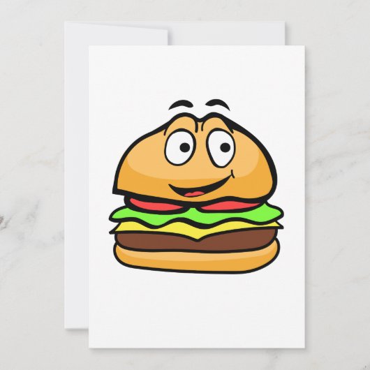 Wenskaart met cartoon hamburger feestdagenkaart (Voorkant)