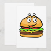 Wenskaart met cartoon hamburger feestdagenkaart (Voorkant / Achterkant)