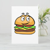 Wenskaart met cartoon hamburger feestdagenkaart (Staand voorkant)