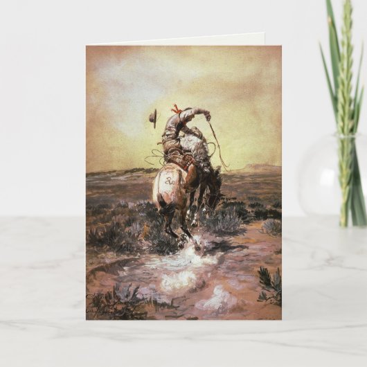 Wenskaart met Charles M. Russell schilderen Kaart (Voorkant)