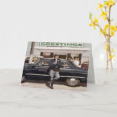 Wenskaart met Cool  Cop Illustration Kaart (Gele Bloem)