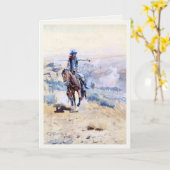 Wenskaart met cowboy die het pad wijst kaart (Gele Bloem)