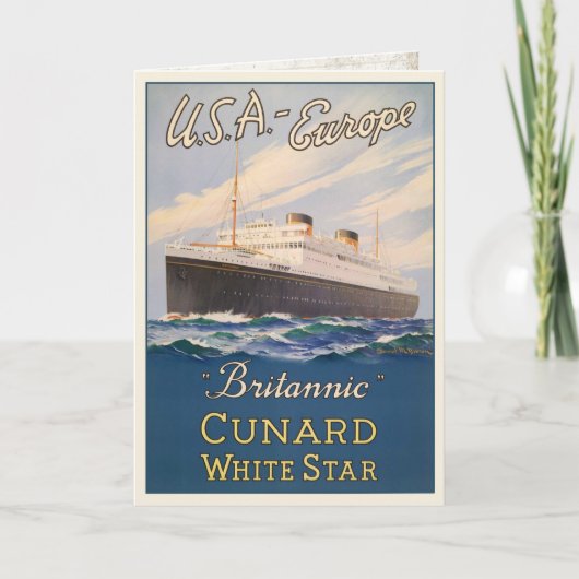 Wenskaart met Cruise Ship Adverteren Poster Kaart (Voorkant)