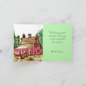 Wenskaart met de kerstoude rode kruis feestdagen kaart (Binnen)