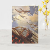 Wenskaart met de Oude Propaganda van de Luchtmacht Kaart (Gele Bloem)