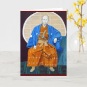 Wenskaart met de Strijder van Samoeraien orig. Kaart (Gele Bloem)