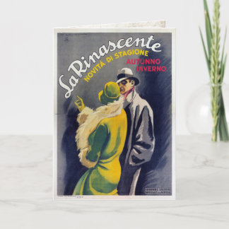 Wenskaart met de Vintage Italiaanse Druk van de Kaart