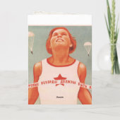 Wenskaart met de Vintage Propaganda van Sovjetunie Kaart (Achterkant)