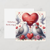 Wenskaart met duiven in liefde (Voorkant / Achterkant)