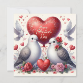 Wenskaart met duiven in liefde