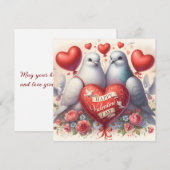 Wenskaart met duiven in liefde (Voorkant / Achterkant)