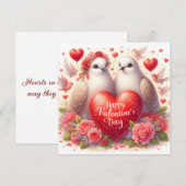 Wenskaart met duiven in liefde (Voorkant / Achterkant)