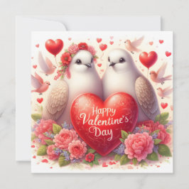 Wenskaart met duiven in liefde