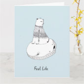 Wenskaart met een beer kaart (Gele Bloem)