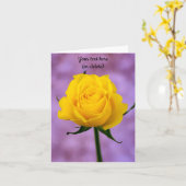Wenskaart met één gele rozenrog kaart (Gele Bloem)